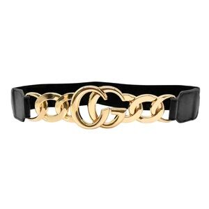 Gold and Black Chunky Chain Statement Belt
